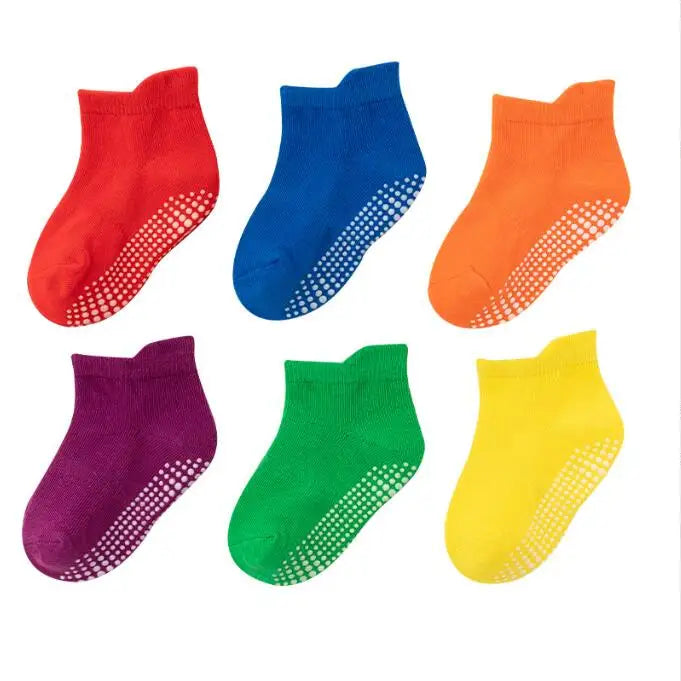 6 Pairs Kids Anti-Slip Ankle Socks | 1 - 5 Years | Various Colours For Boys & Girls YWHUANSEN Official Store