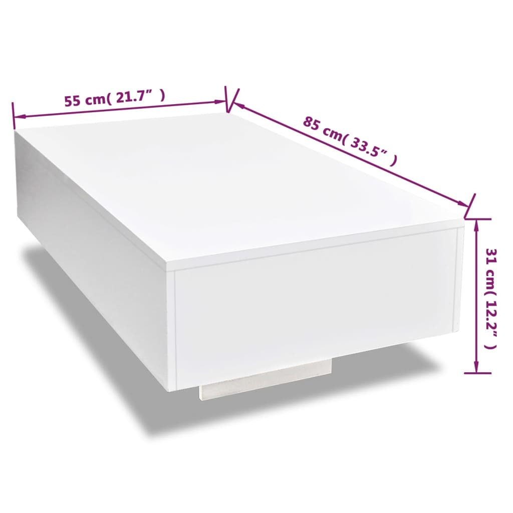 Coffee Table High Gloss White Doba