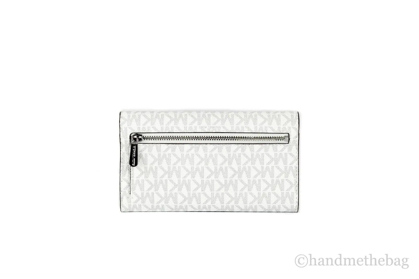 Michael Kors Jet Set Travel Large Bright White Signature Trifold Wallet Clutch Epic.Wish.Gifts