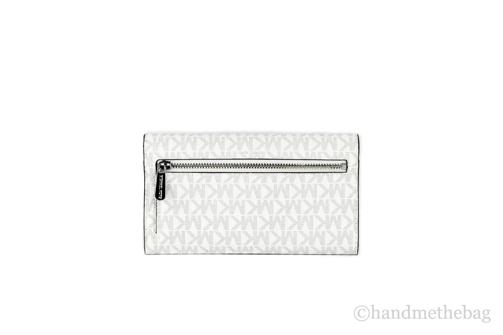 Michael Kors Jet Set Travel Large Bright White Signature Trifold Wallet Clutch Epic.Wish.Gifts