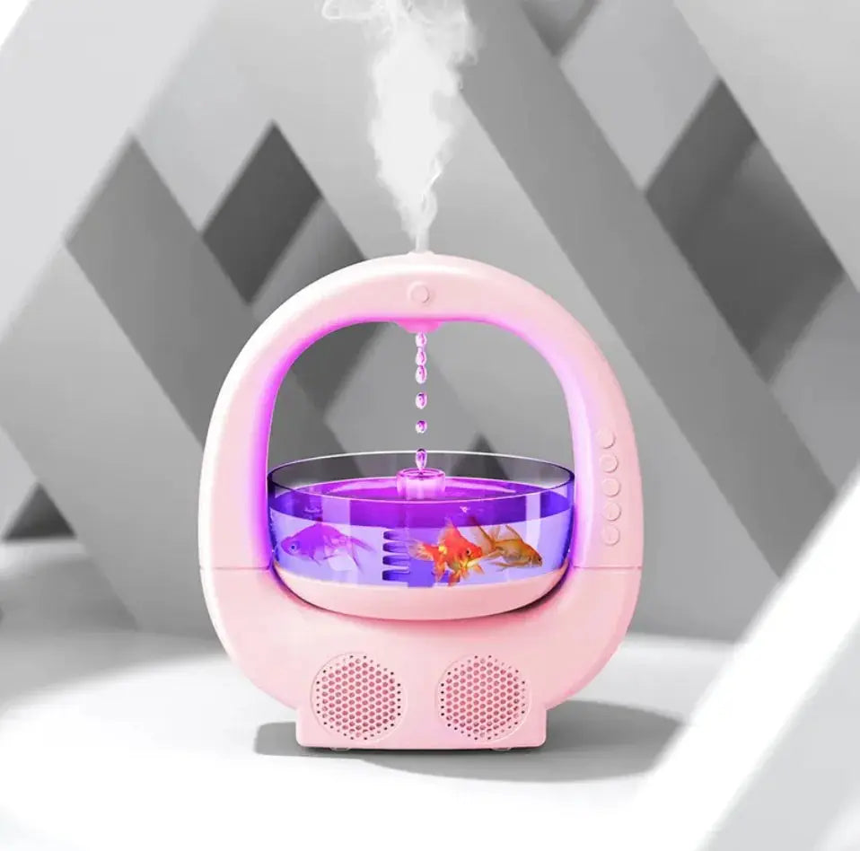 3-in-1 Anti-Gravity Humidifier with Aromatherapy, Bluetooth Speaker, and Fish Tank Light - Epic.Wish.Gifts
