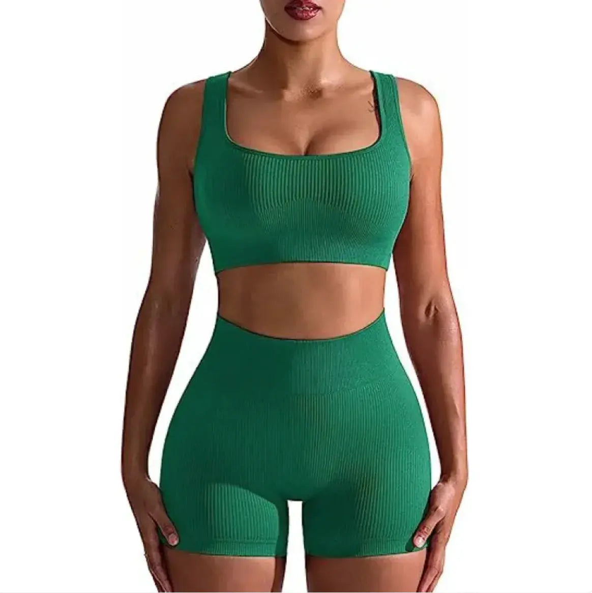 Women's Ribbed High Waist Shorts and Vest Set - Epic.Wish.Gifts
