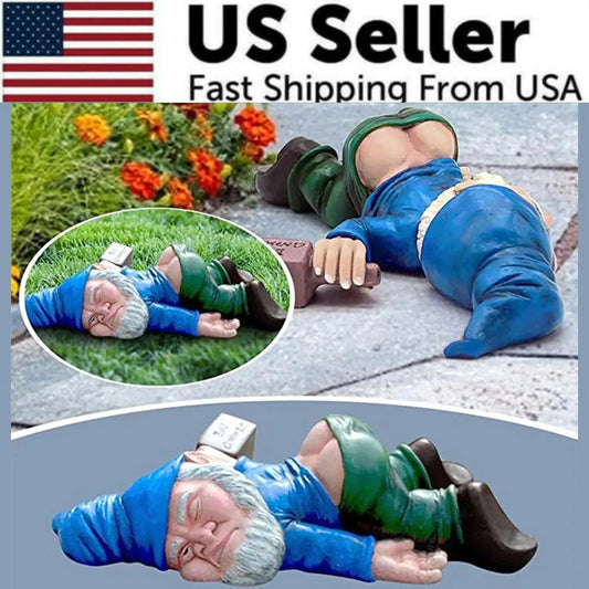 Drunk Dwarf Garden Gnome Decoration Drunken Ornament Decor Yard Patio Lawn US - Epic.Wish.Gifts