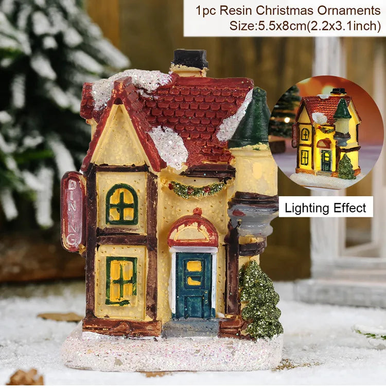 Little House Christmas Light Ornaments Navidad 2020 Merry Christmas Decorations for Home Kids Xmas Gift Happy New Year 2021 FENGRISE Official Store
