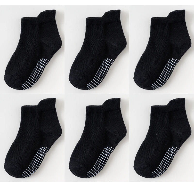 6 Pairs Kids Anti-Slip Ankle Socks | 1 - 5 Years | Various Colours For Boys & Girls YWHUANSEN Official Store