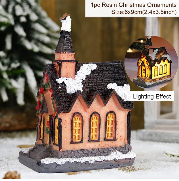 Little House Christmas Light Ornaments Navidad 2020 Merry Christmas Decorations for Home Kids Xmas Gift Happy New Year 2021 FENGRISE Official Store