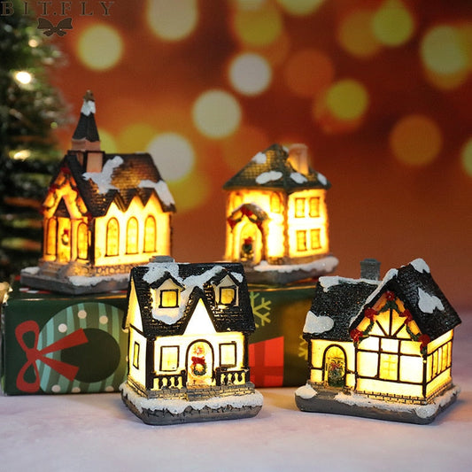 Little House Christmas Light Ornaments Navidad 2020 Merry Christmas Decorations for Home Kids Xmas Gift Happy New Year 2021 FENGRISE Official Store