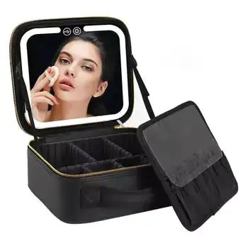 Travel Makeup Bag with Full-Screen Mirror - Epic.Wish.Gifts