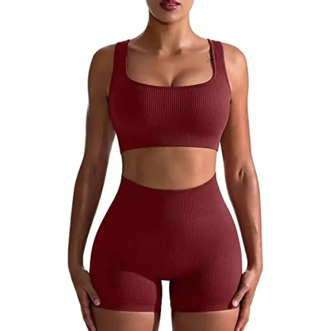 Women's Ribbed High Waist Shorts and Vest Set - Epic.Wish.Gifts