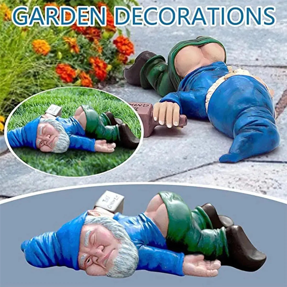 Drunk Dwarf Garden Gnome Decoration Drunken Ornament Decor Yard Patio Lawn US - Epic.Wish.Gifts