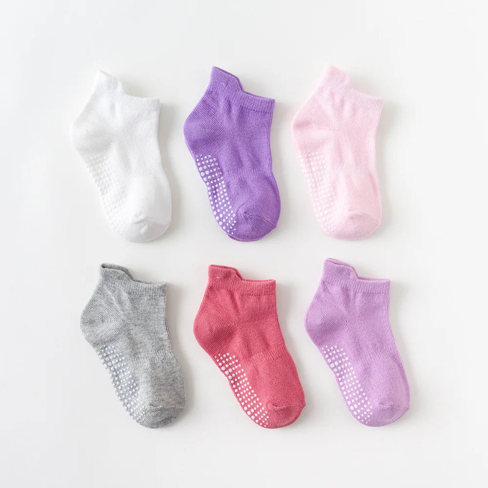 6 Pairs Kids Anti-Slip Ankle Socks | 1 - 5 Years | Various Colours For Boys & Girls YWHUANSEN Official Store