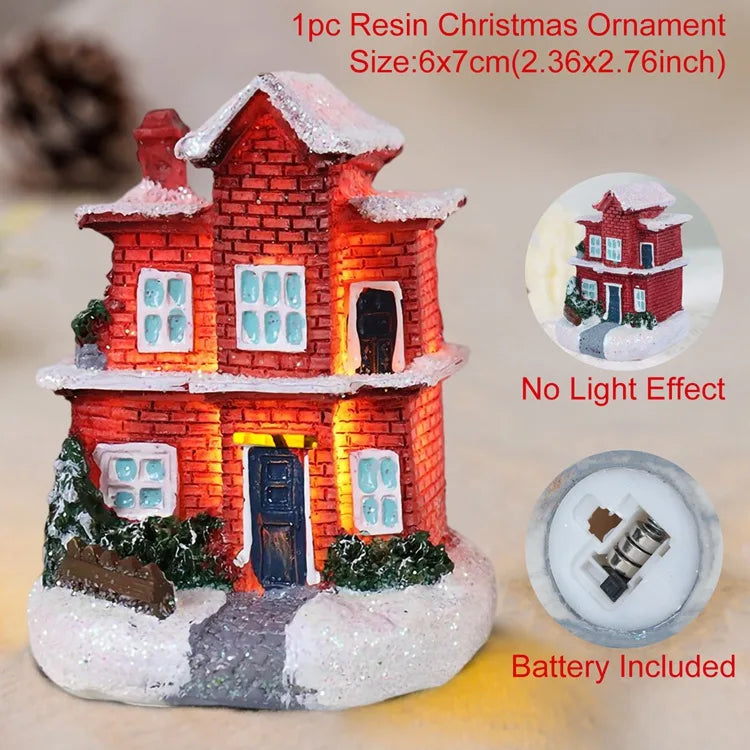 Little House Christmas Light Ornaments Navidad 2020 Merry Christmas Decorations for Home Kids Xmas Gift Happy New Year 2021 FENGRISE Official Store