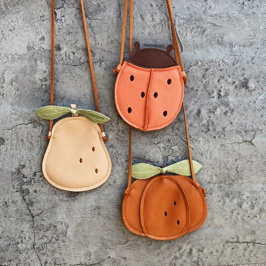 PU Leather Crossbody Bag Pumpkin Pear Ladybug Maternal & Baby Lend Station Store