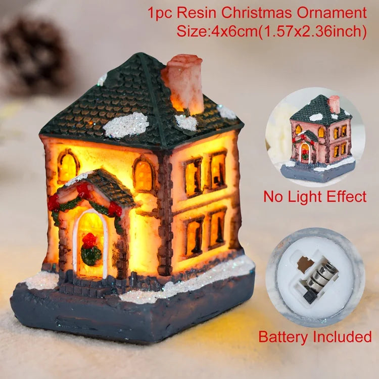Little House Christmas Light Ornaments Navidad 2020 Merry Christmas Decorations for Home Kids Xmas Gift Happy New Year 2021 FENGRISE Official Store