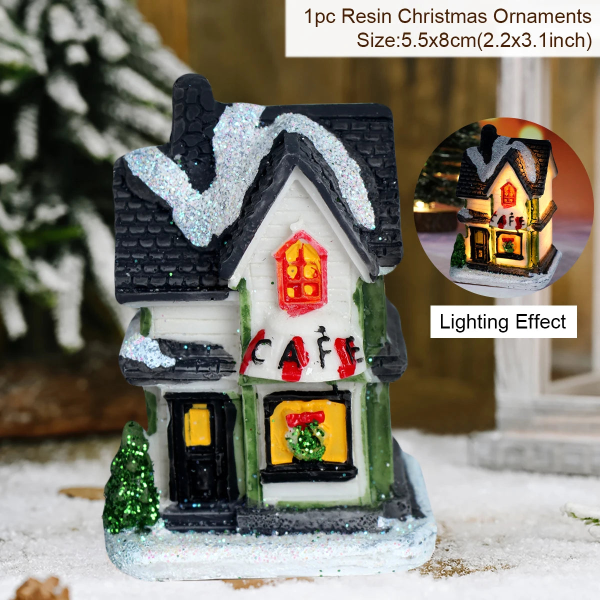 Little House Christmas Light Ornaments Navidad 2020 Merry Christmas Decorations for Home Kids Xmas Gift Happy New Year 2021 FENGRISE Official Store