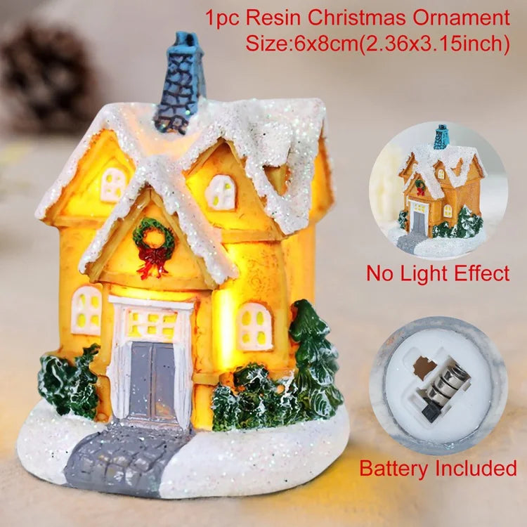 Little House Christmas Light Ornaments Navidad 2020 Merry Christmas Decorations for Home Kids Xmas Gift Happy New Year 2021 FENGRISE Official Store