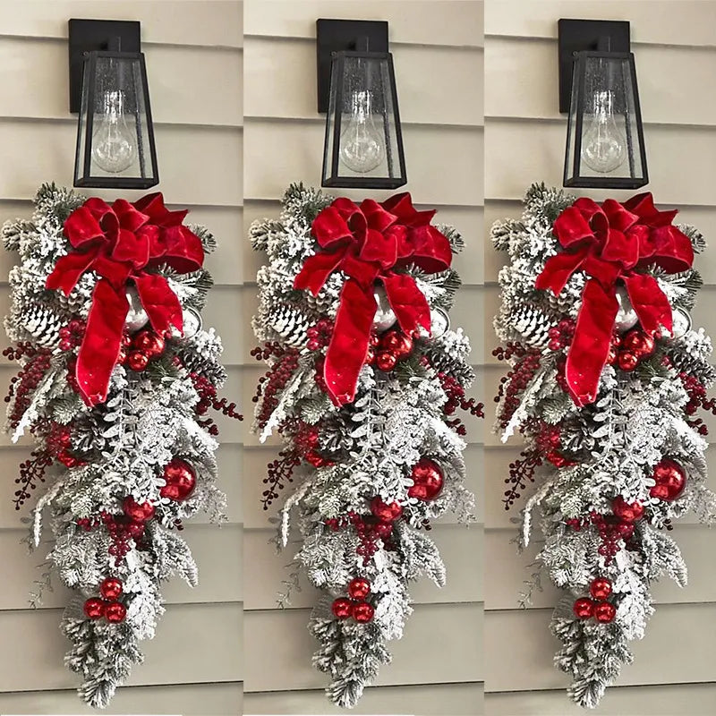 Christmas Wreath with Red Ball Decoration- The Perfect Festive Front Door Enhancement NON-HUMAN Store