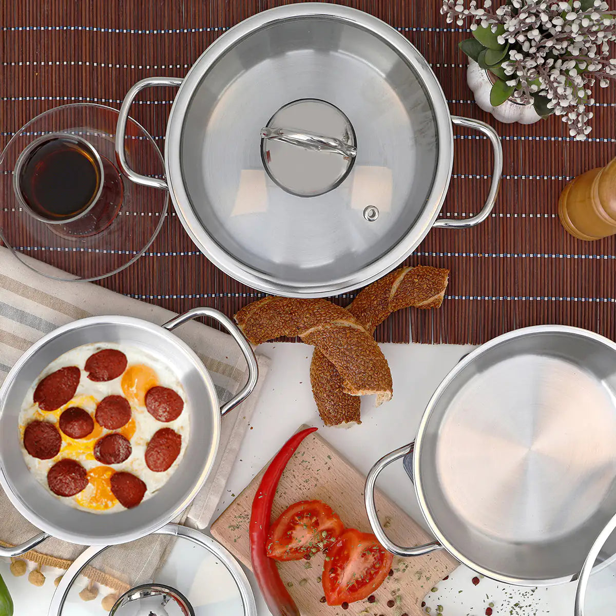 Serenk Definition 6 Pieces Stainless Steel Egg Pan Set Epic.Wish.Gifts