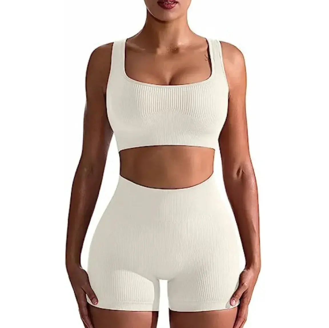 Women's Ribbed High Waist Shorts and Vest Set - Epic.Wish.Gifts