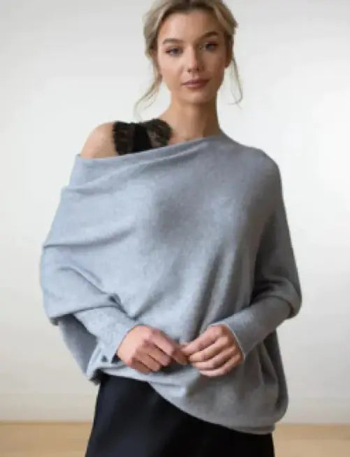 Off One Side Shoulder Knitted Sweater Epic.Wish.Gifts