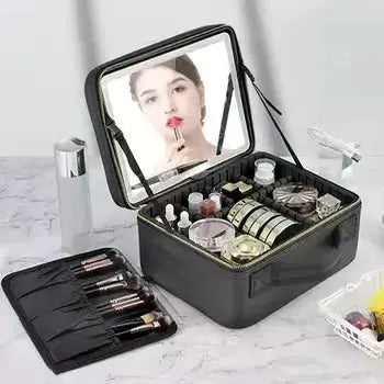 Travel Makeup Bag with Full-Screen Mirror - Epic.Wish.Gifts