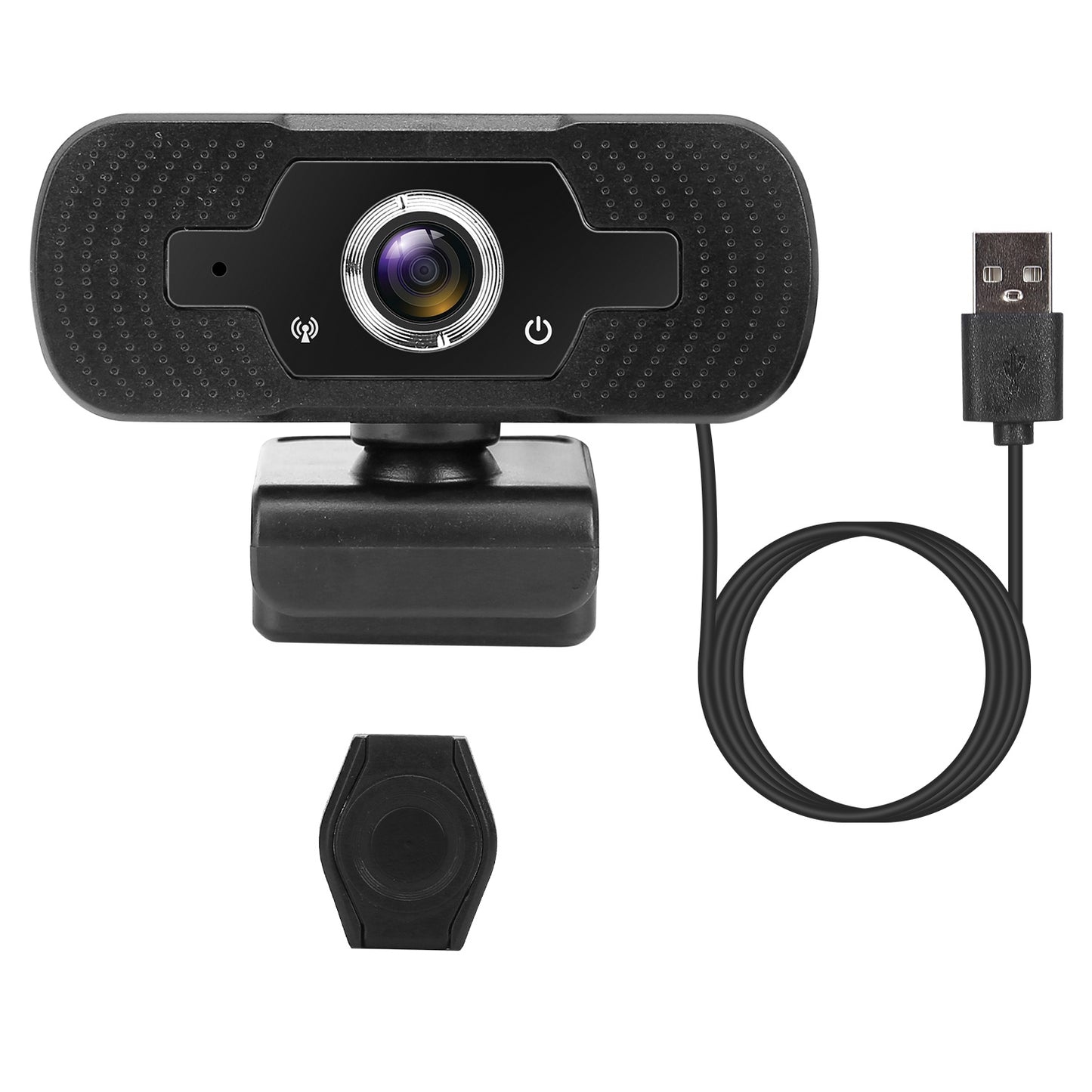 FHD 1080P USB Webcam w/ Microphone Privacy Cover Rotatable Clip Streaming USB Camera Plug And Play Doba
