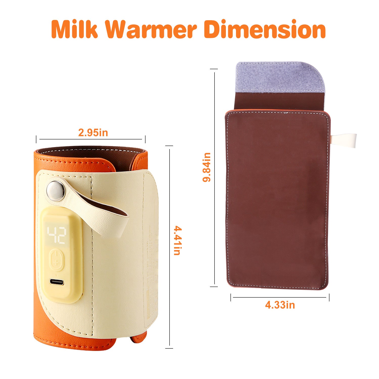 Portable Baby Milk Warmer 5 Temperature Adjustable Handhold Bottle Warmer with Fast Charge Adapter for Outdoor Car Travel Doba