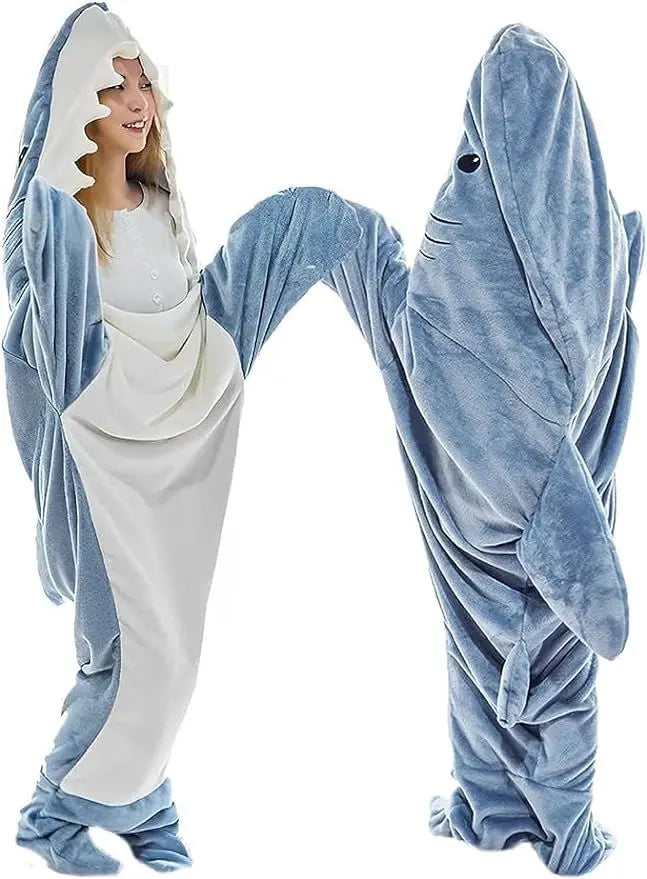 Shark Blanket Hoodie Onesie Adult & Kid, Wearable Shark Blanket, Shark Sleeping Bag, Soft Cozy Shark Onesie Costume - Epic.Wish.Gifts