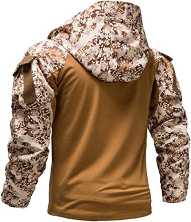 Men's Camouflage Army Tactical T-Shirts Military Shirts Long Sleeve Outdoor T-Shirts Athletic Hoodies Doba