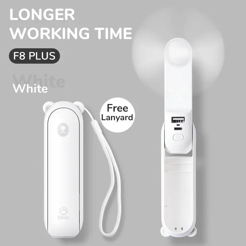 Portable Fan Mini Handheld Fan USB 4800mAh Recharge Hand Held Small Pocket Fan with Power Bank Flashlight Feature - Epic.Wish.Gifts