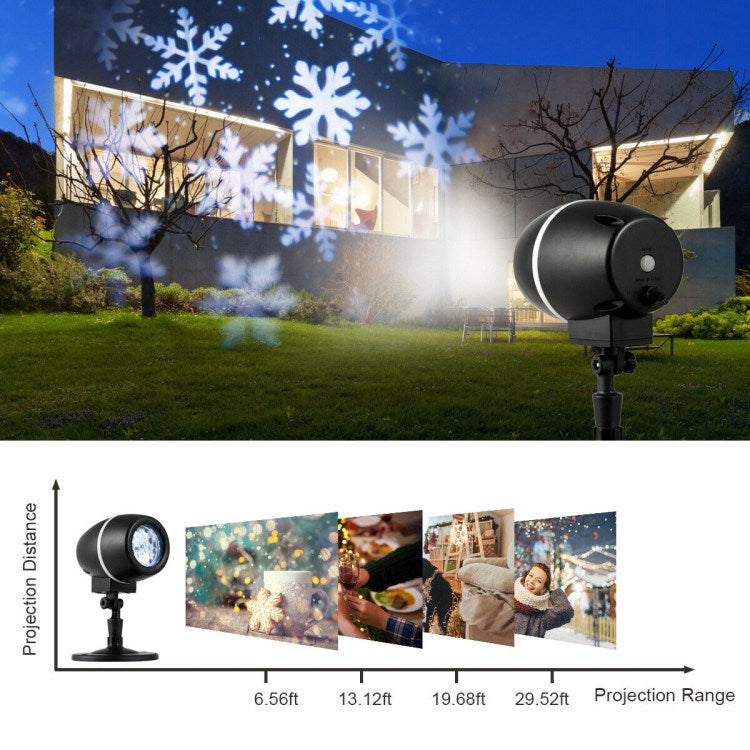 Outdoor Waterproof Christmas Snowflake LED Projector Lights with Remote Control Doba