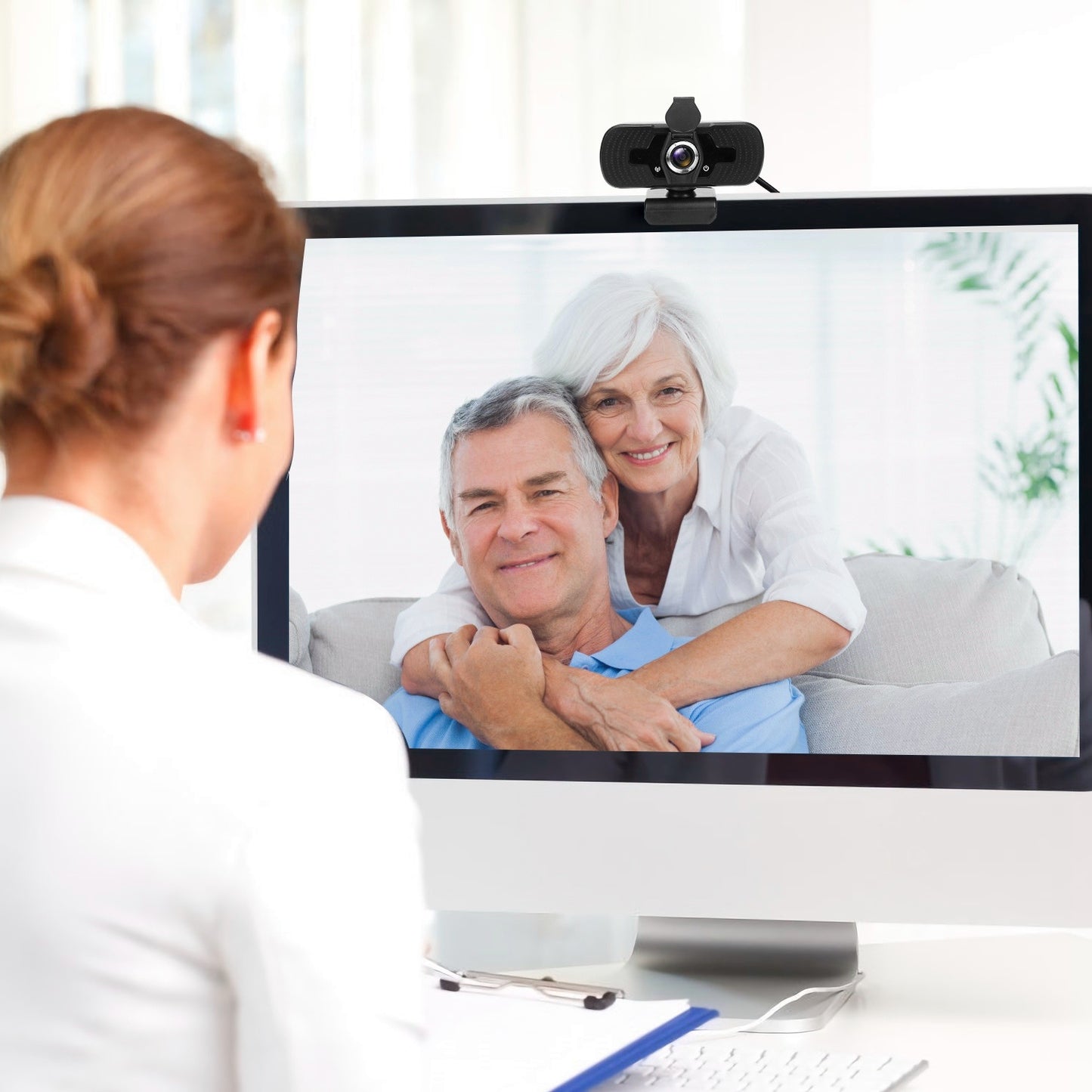 FHD 1080P USB Webcam w/ Microphone Privacy Cover Rotatable Clip Streaming USB Camera Plug And Play Doba