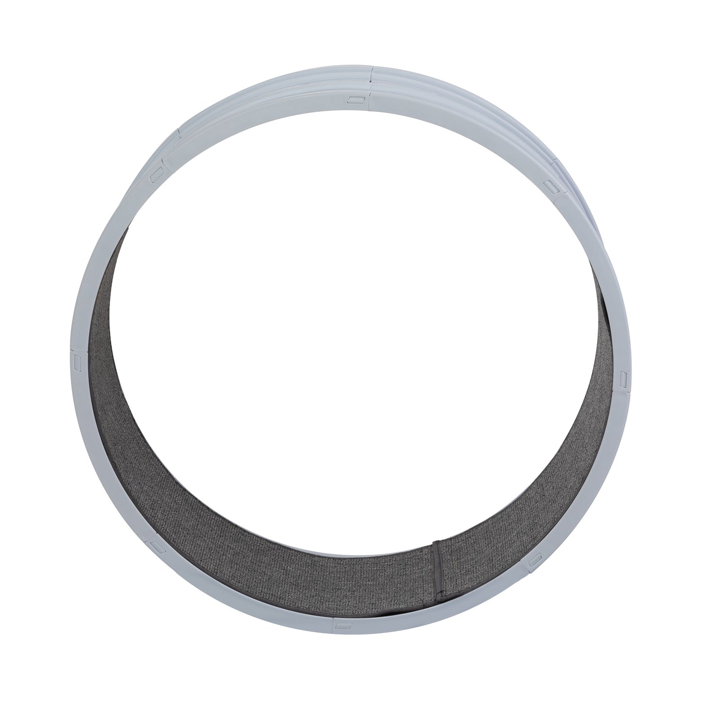 Cat Running Wheel, Small Animal Exercise Treadmill w/ Locking Mechanism, Carpet Runway, Cat Teaser Toy, Indoor, White Gray Doba