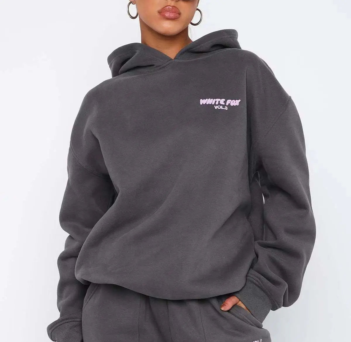 Hoodie-white Fox Outerwear -two Pieces - Epic.Wish.Gifts