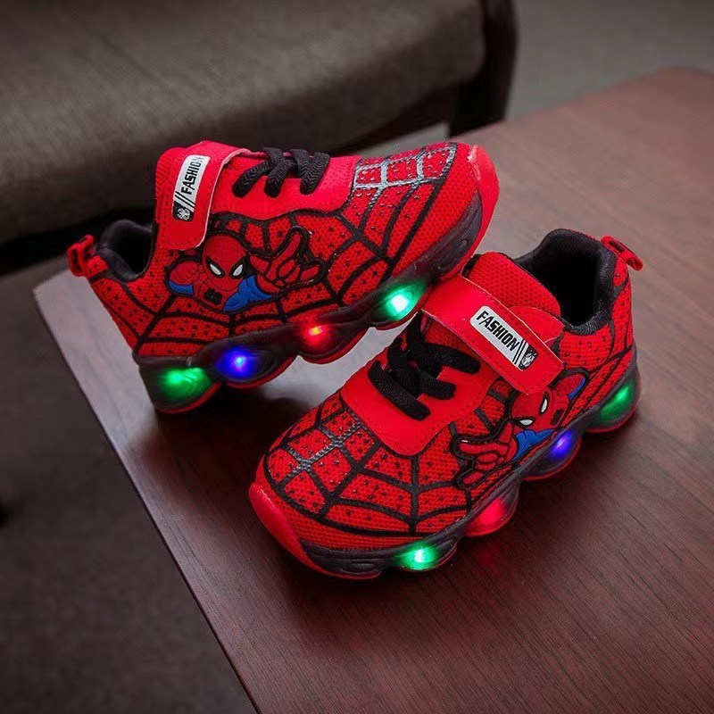 Kids Sports Shoes Spiderman Lighted Sneakers Children Led Luminous Shoes For Boys Doba