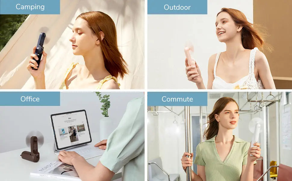 Portable Fan Mini Handheld Fan USB 4800mAh Recharge Hand Held Small Pocket Fan with Power Bank Flashlight Feature - Epic.Wish.Gifts