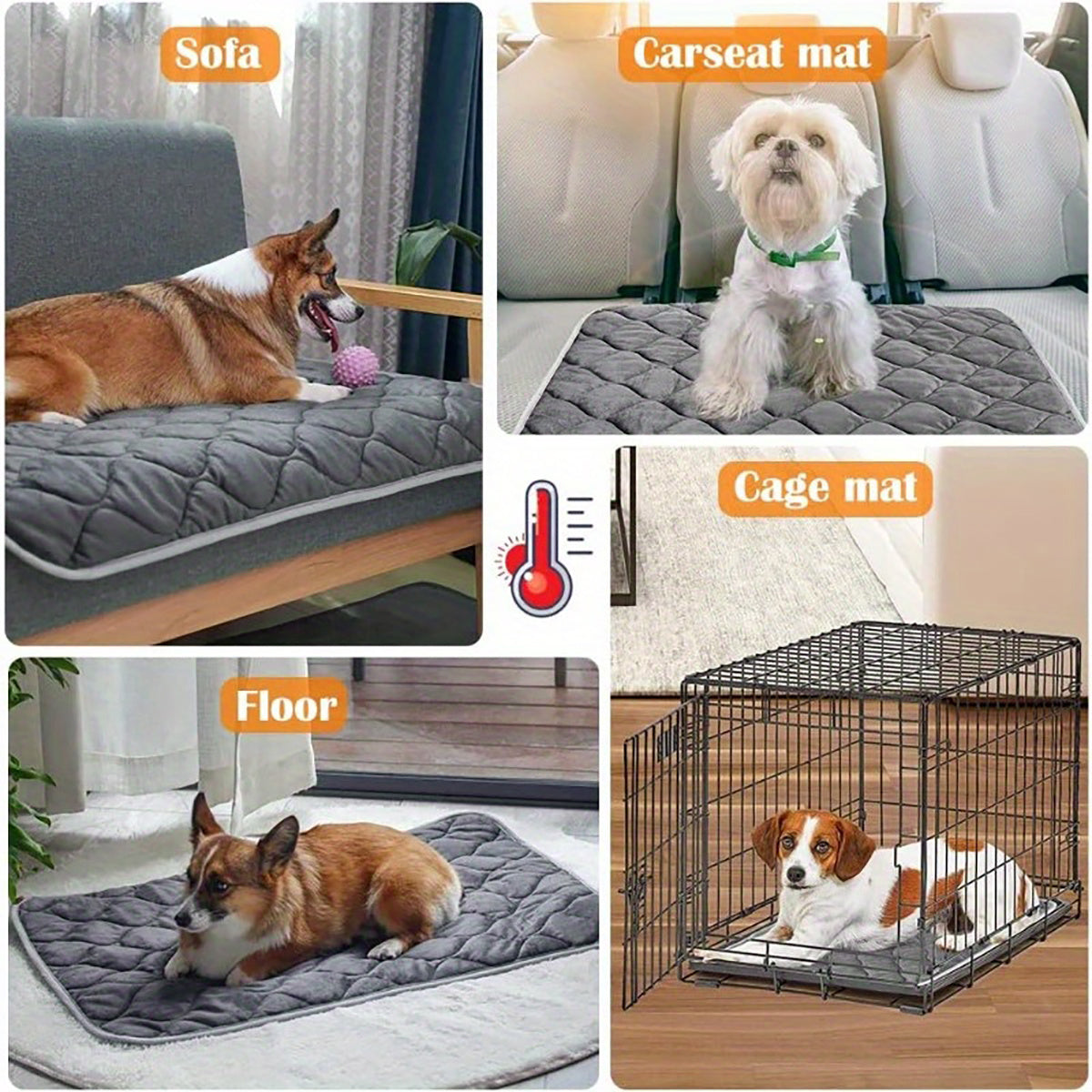 Dog Cat Bed, Cat Dog Non-Slip Mat, Extra Warm Thermal Pet Pad Self-Heating Cat Mat Warm Thermal Pet Pad Washable Dog Crate Pad Heat Dog Cat Bed Mat Blanket Non-Slip Bottom For Outdoor And Indoor Pets Doba