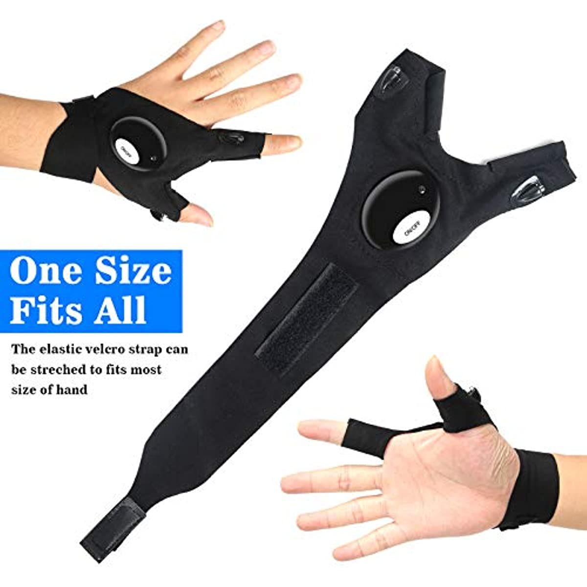 LED Flashlight Gloves; Valentines Day Gifts for Men Him Boyfriend Husband; Cool Gadget Hands-Free Lights for Camping Fishing Repairing; Fathers Day Christmas Birthday Gift Doba