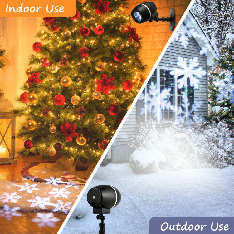 Outdoor Waterproof Christmas Snowflake LED Projector Lights with Remote Control Doba