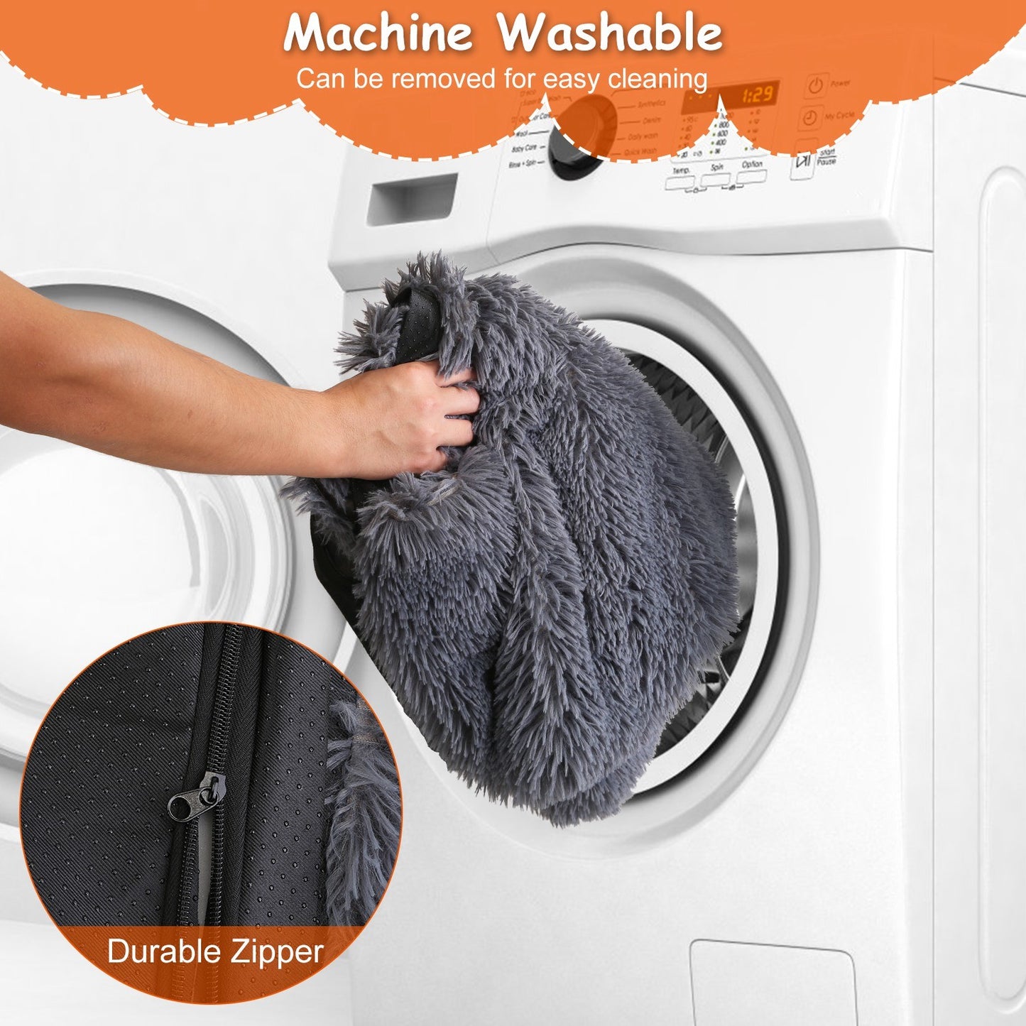 Dog Bed Soft Plush Cushion Cozy Warm Pet Crate Mat Dog Carpet Mattress with Long Plush for S M Dogs Doba