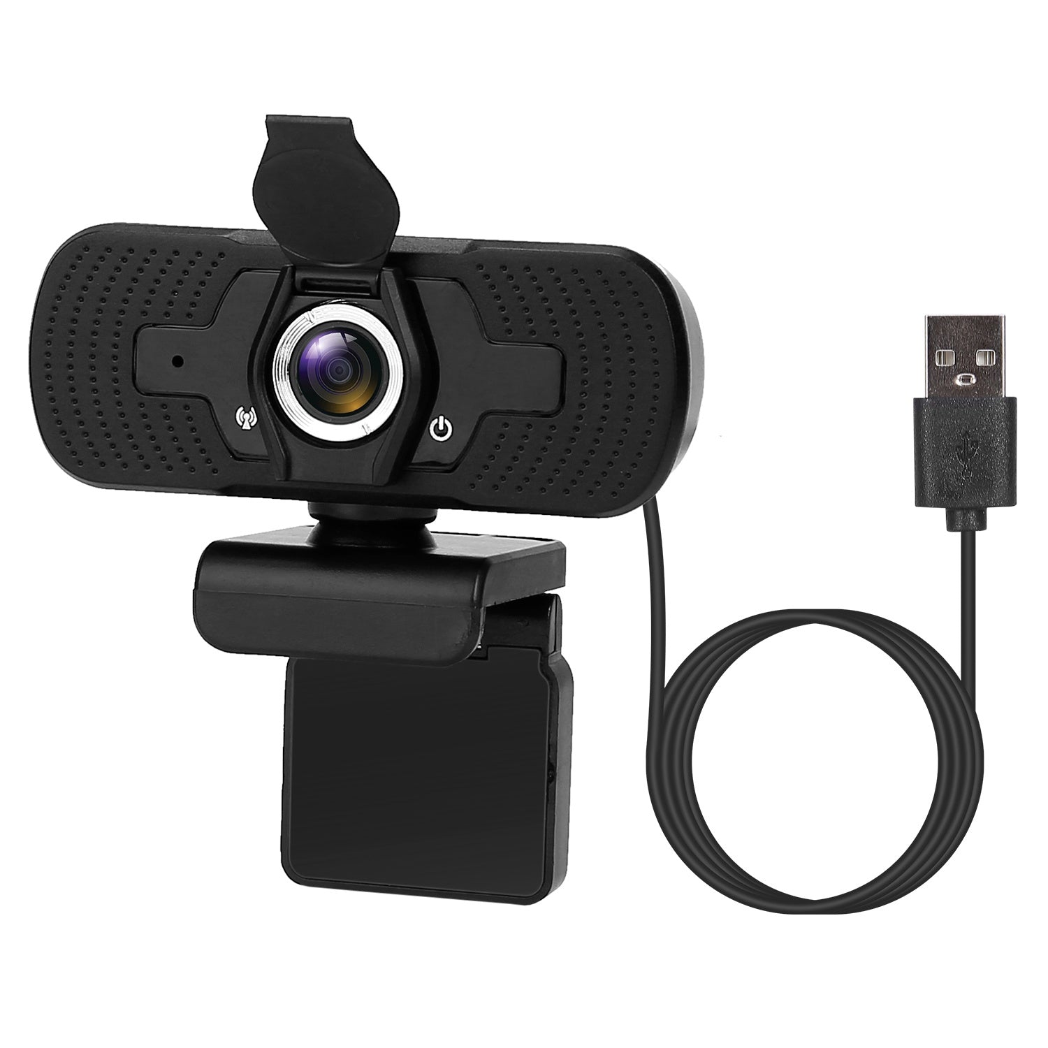 FHD 1080P USB Webcam w/ Microphone Privacy Cover Rotatable Clip Streaming USB Camera Plug And Play Doba