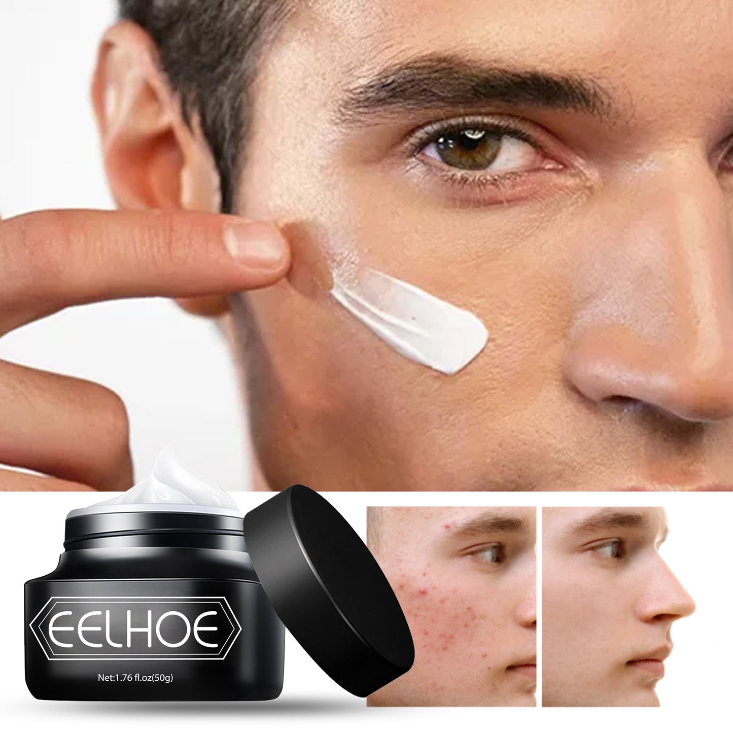 EELHOE Men's Vegetarian Cream Non-greasy Concealer To Cover Acne Marks To Brighten The Complexion Of The Invisible Pores Of The Lazy Cream Doba