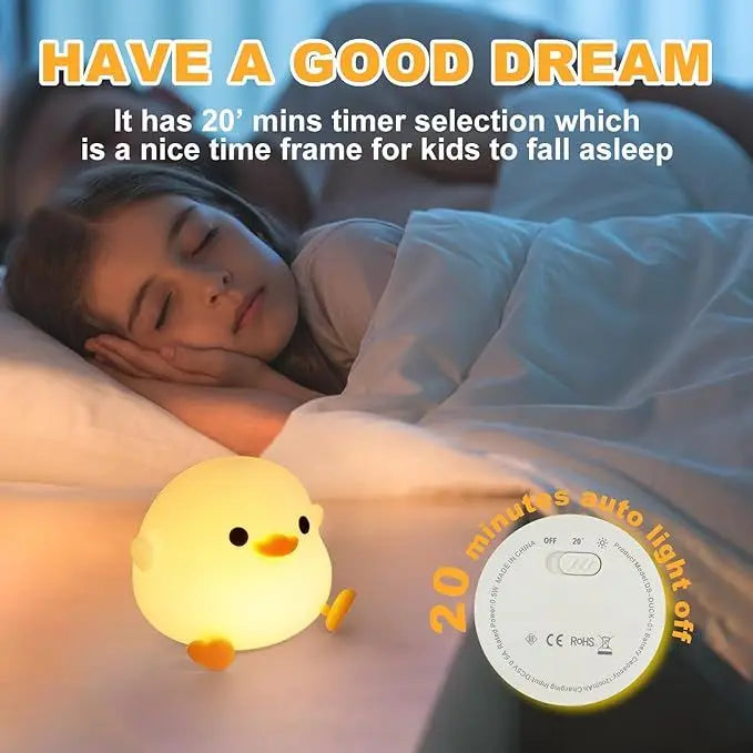 Cute Duck Light, Rechargeable Dimmable Nightlight for Bedrooms - Epic.Wish.Gifts