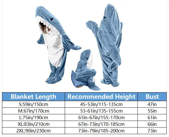 Shark Blanket Hoodie Onesie Adult & Kid, Wearable Shark Blanket, Shark Sleeping Bag, Soft Cozy Shark Onesie Costume - Epic.Wish.Gifts
