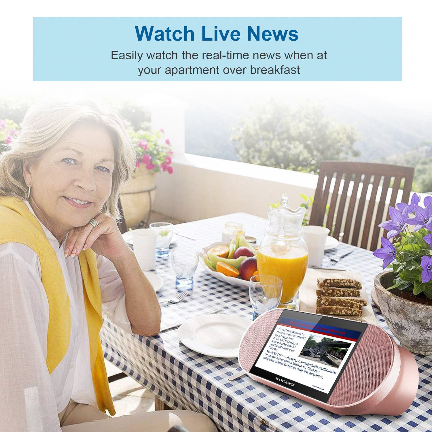 7in Touch Screen Android Tablet PC w/ 25W Wireless Speaker Quad Core Front Camera Micro USB Doba