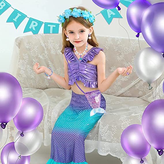 Girls Mermaid Jewelry Set Mermaid Necklace Bracelet Set Toddler Toy Doba