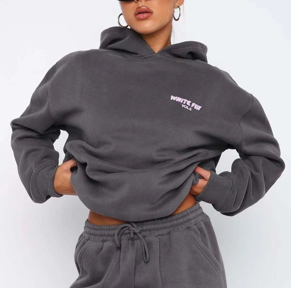 Hoodie-white Fox Outerwear -two Pieces - Epic.Wish.Gifts