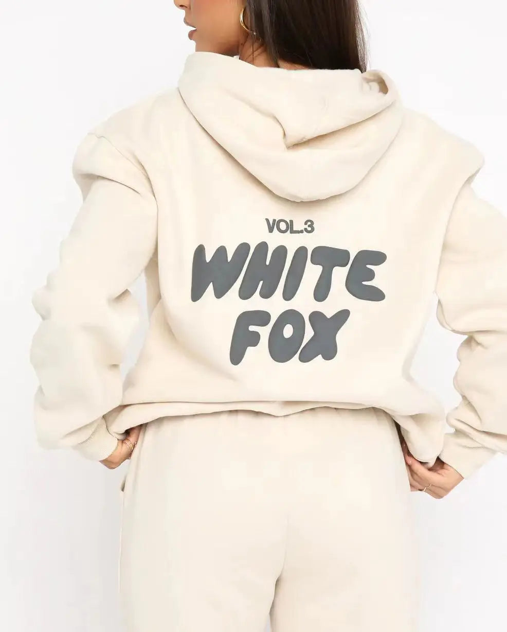 Hoodie-white Fox Outerwear -two Pieces - Epic.Wish.Gifts