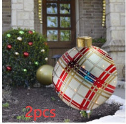 Christmas Ornament Ball Outdoor Pvc 60CM Inflatable Decorated Ball PVC Giant Big Large Balls Xmas Tree Decorations Toy Ball Be A Richer Store