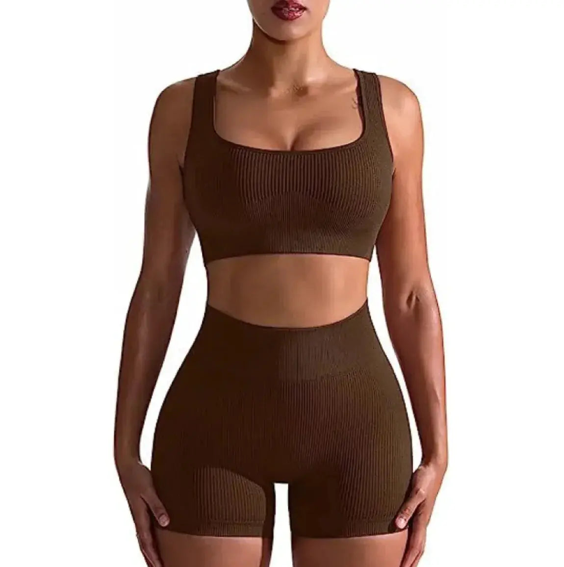 Women's Ribbed High Waist Shorts and Vest Set - Epic.Wish.Gifts
